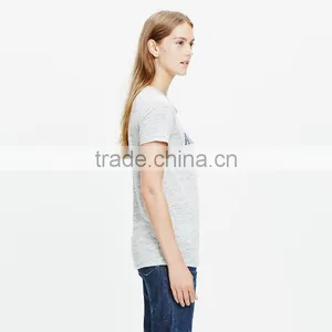 Modern Ladies T-shirt Print Design Linen Amsterdam Tee thumbnail-2