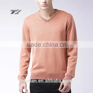 Custom Knitted Man Fitted Sweater Plain Bright Colored Sweaters Knit Fabric thumbnail-1