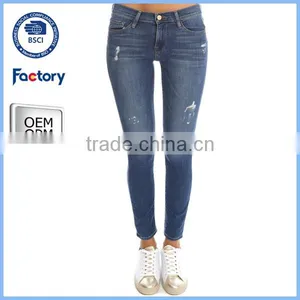 New Arrival Scratch Jeans Women ,skinny Scratch Jeans,blue Scratch Jeans Supplier thumbnail-1