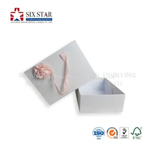 Luxury White Gift Cardboard Drawer Box With Ribbon and Rose Made in China thumbnail-2