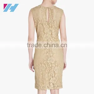 Latest Casual Wear Fashion Office Bodycon Lace Pencil Dress For Women thumbnail-4