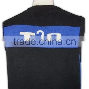 ISO9001/BSCI Manufature Black Mens Fitted Knitting Pattern Vest thumbnail-6