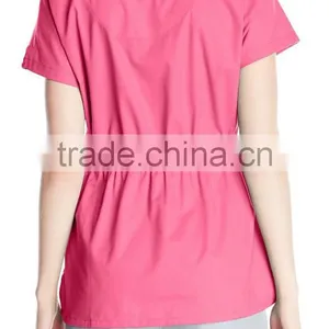 Women's Button-front Scrub Top Longer Length Medical Scrub thumbnail-2