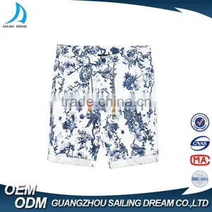 2016 Factory Price Flower Pattern Beach Cheap Cotton Fashion Short Pants Men thumbnail-1