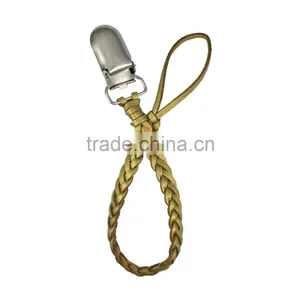 Baby Boy/Girl Dummy Pacifier Soother Nipple Leash Strap Chain Clip Holder Braided Leather thumbnail-4