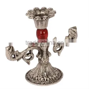 White Metal Candle Stand Tree thumbnail-1