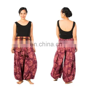 Lofbaz Women Handmade Hippie Hmong Boho Baggy Gypsy Aladdin Genie Harem Pants Trousers thumbnail-4