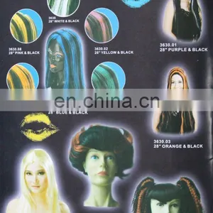 28" Striped Witch Wigs thumbnail-1