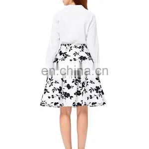 Grace Karin Occident Vintage Retro 50s Floral Pattern Cotton Skirt CL008925-9 thumbnail-3