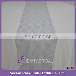 TR013A Silver Grey Lace Wedding Table Runners thumbnail-1