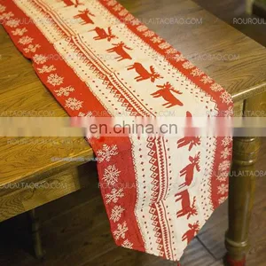 Factory Price Cotton and Linen Table Runner for Christmas Decoration thumbnail-3