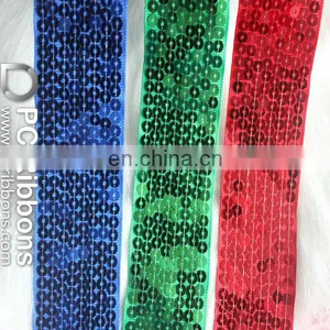 Red Fabric Trim Embroidery Gold Sequin Ribbon thumbnail-2