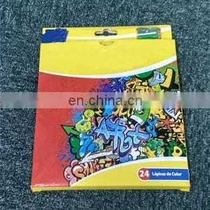 High Quality Stationery 7 " Triangular Color Plastic Pencil 24pcs Set With Sharpener thumbnail-1