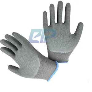 13G Polyester Wrinkle Latex Coated Gloves For Construction thumbnail-3
