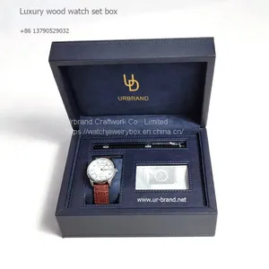 Urbrand Wholesale Custom Logo Luxury Wood Watch Set Box By PU Leather Packaging thumbnail-1