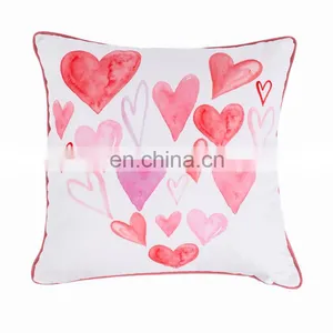 Happy Valentine's Day Decorative Throw Pillow Case Sweet Love Pink Square Cushion Cover for Home Decor thumbnail-2