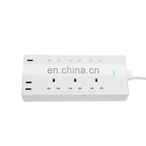 FRANKEVER IPhone Android Smartphone Control 6AC Electric Outlets WiFi Smart White Power Strip With 4 USB Charging Ports thumbnail-1