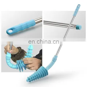 Amazon Hot Sales Toilet Plunger Toilet Dredge Designed for Siphon-Type Stainless Steel Handle With Wall Hook thumbnail-1