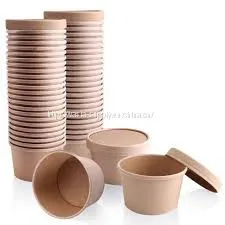 Frozen Yogurt Cups 6 oz Paper Soup Cups Biodegradable Ice Cream Cups Coated Paper Food Container thumbnail-1