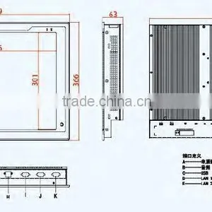 DT-P190-I Industrial Fanles 19" Touchscreen pc With I3/I5/I7 CPU 2GB RAMembedded Computer thumbnail-6