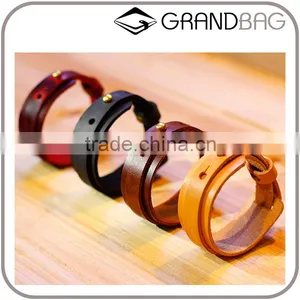 New High Quality Exotic Handmade Crazy Horse Leather Bangle Unisex Genuine Leather Bangles Cowhide Leather Bracelet thumbnail-1