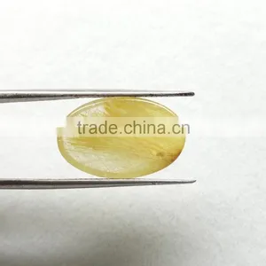 Yellow Natural Rutile Cabochon Gemstone / Golden Rutile Stone / Rutilated Quartz / Copper Rutile thumbnail-3