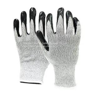 Anti Cut Level 5 HPPE Liner Cut Resistant Nitrile Gloves thumbnail-3