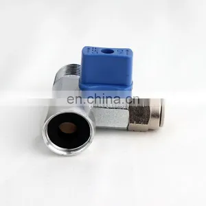 Brass 1/4 in Three-Way Ball Valve With Quick Connect and Adjustable Nut thumbnail-2