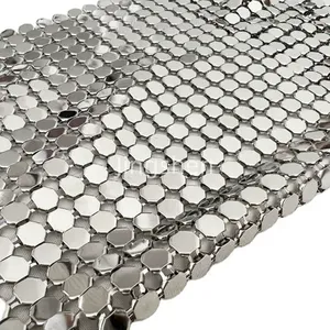 Flexible Plain-weave Aluminum Mesh Curtain Fabric, Woven Glittery Metallic Fabric Curtains thumbnail-3