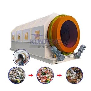 Municipal Solid Waste Sorting Machine Organic Compost Garbage Trommel Drum Roller Screen Waste Screening Equipment EPC thumbnail-1