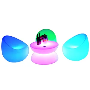 Outdoor Activities Illuminated Furniture Parties Weddings Illuminated Tables and Chairs 16 Color Variations IP65 Waterproof thumbnail-1
