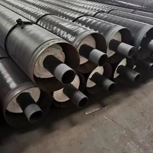 High Temperature Resistant Steel Jacket Steam Insulation Pipe Rock Wool Insulated Pipe For Power Plant Steam Network thumbnail-5
