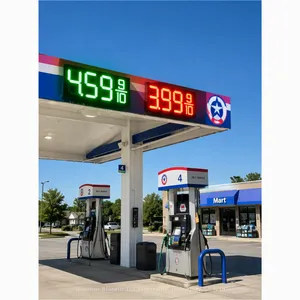 Outdoor Gas Station LED Price Sign Canopy Pylon With Promotional Gas Price 8888 Petrol Gas Station Price Display Pylon Sign thumbnail-1