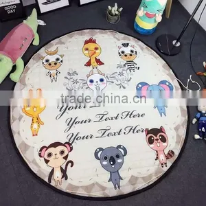Fashion Cartoon Kids Toys Organizer Portable Children Baby Play Mat With Sides thumbnail-5