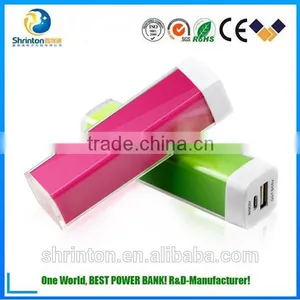 Cellphone Emergency Charger Lipstick Shape Power Bank 2600mah, Newest Refreshing Color Powerbanks 2600mah thumbnail-1