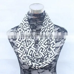 Wholesale Personalized Double Layer Knitted Jersey Infinity Scarf thumbnail-6
