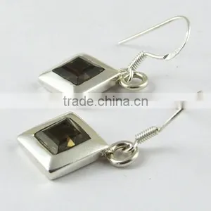 Breath Of Love ! Smoky Quartz 925 Sterling Silver Earring, Gemstone Silver Jewelry, 925 Silver Jewelry thumbnail-4