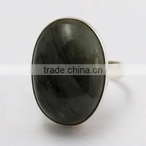 925 Sterling Silver Bezel Setting Labradorite Ring, Wholesale Silver Jewelry, Indian Silver Jewelry thumbnail-2