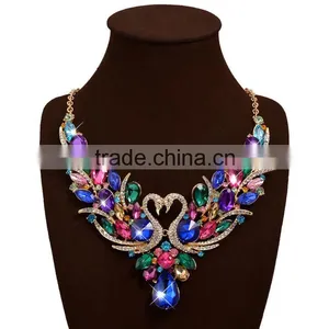 Fashion Summer Luxury Swan Beautiful OL Delicate Noble Pendant Necklace Women Collier Choker Collar Jewelry thumbnail-3