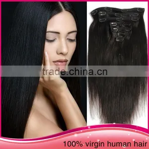 Best Selling Unprocessed Brazilian Virgin Human Hair Clip In Hair Extension thumbnail-1