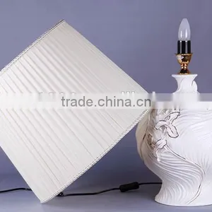 Pottery and Fabric White Table Lamp thumbnail-4
