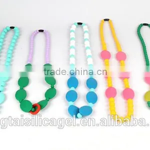 Silicone Chewable Necklace Wholesale/Food-safe Baby Enjoy Bead Necklace thumbnail-1