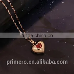New Arrive Gold Plated Jewelry Fashion Cute Pretty Heart Necklace Earring Set TOP Quality thumbnail-5