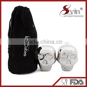 NT-WI006 Skull Head Whiskey Cubes Stainless Steel Whiskey Stones thumbnail-1