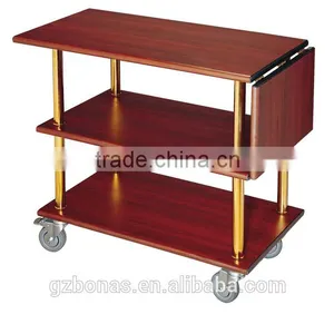 Three Layers Wood Tea Trolley, Antique Wooden Serving Trolley thumbnail-4