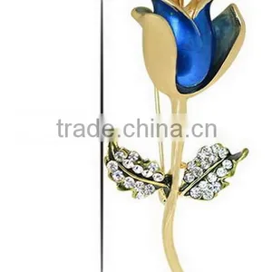 2015 Newest Dry Painting Decorative Crystal Flower Rose Brooch thumbnail-2