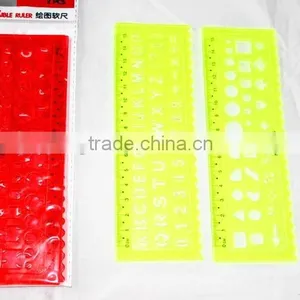 2015 Hot Factory Direct Sale OEM High Quality 2 Pieces PVC Letter Stencil Ruler School Stationery thumbnail-2