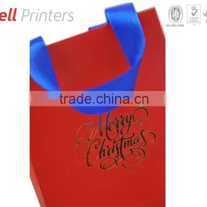 Luxury Red Paper Bags With Foil Stamping From India thumbnail-1