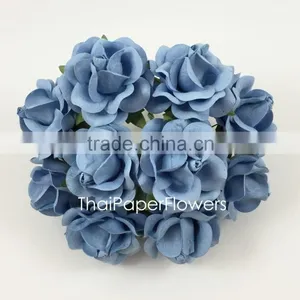 Baby Blue Large Handmade Mulberry Paper Flower, Wedding Party, Scrap-booking Crafts thumbnail-1