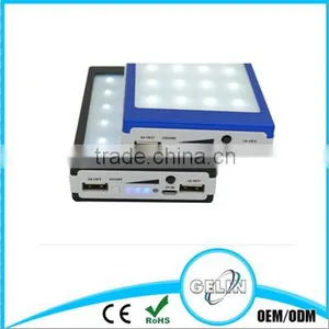 Portable Waterproof External Mobile Solar Power Bank With Build-in Flashlight For Outdoor thumbnail-1